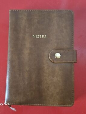 Eccolo Brown Faux Leather Notes Cover with Snap Strap